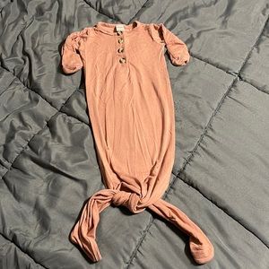 Lou Lou & company Newborn knotted gown in dusty rose pink